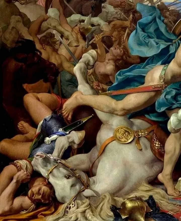 Pantheon - La battaglia di Tolbiac, Il voto di Clodoveo alla Battaglia di Tolbiac, dettaglio 3